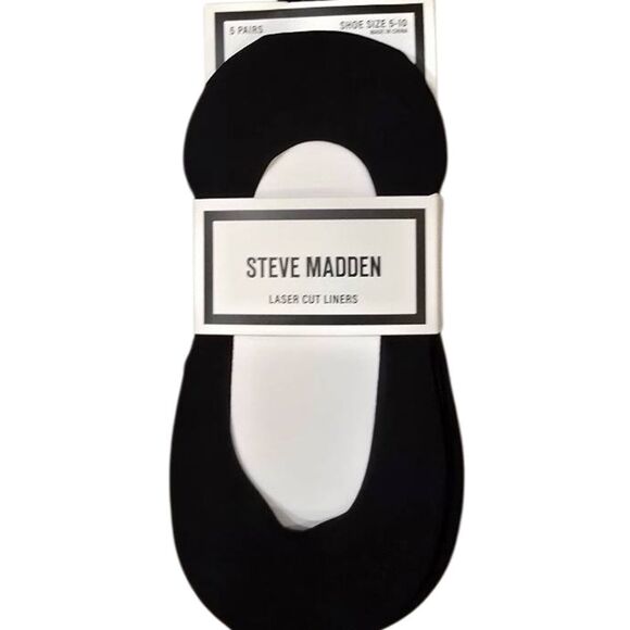 Steve Madden 5-PK Laser Cut Liners- Black - Picture 2 of 5